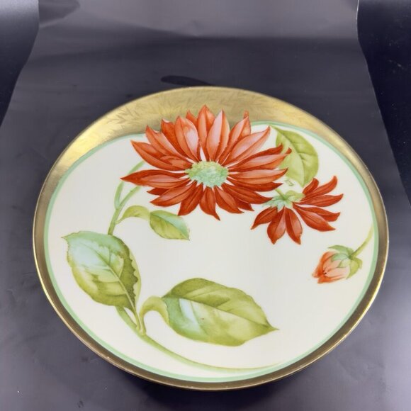 Antique Bavaria Hand Painted Red Flower Plate Dish Made In Germany Porcelain VTG - Picture 8 of 13